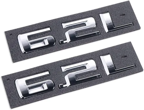 Vista 2 de 2 piezas 6.2L Emblema 3D para capó, adhesivo de logotipo y placa de estilo de carrocería, reemplazo para Silverado 1500 Sierra Camaro 19-22 (cromo)