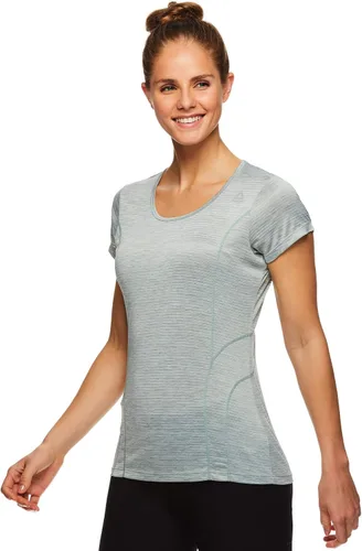 Vista 2 de Reebok - Camiseta deportiva femenina de manga corta y ajuste dinámico, para gimnasia y entrenamiento, Verde, L