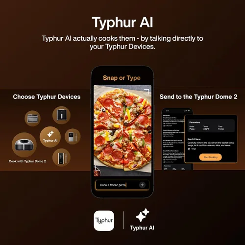 Vista 10 de Typhur Dome 2 AI - Freidora de aire extra grande mejorada con IA, con flujo de aire superior, freidora digital inteligente autolimpiante con cesta