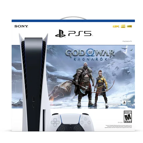 Vista 3 de Playstation 5 Disc Version PS5 Gaming Console God of War Ragnarok Bundle - 16GB GDDR6 Memory, 825GB SSD, 4K Blu-ray player, WiFi 6, Bluetooth 5.1