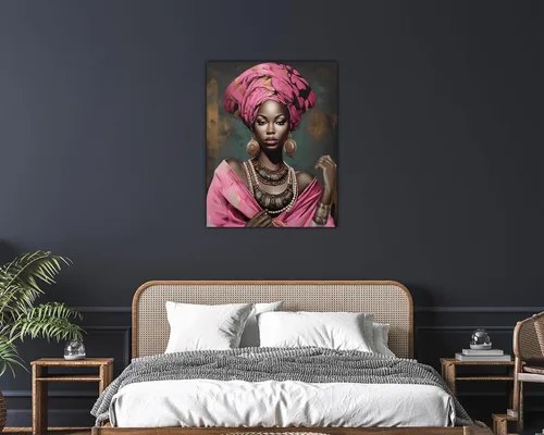 Vista 242 de Arte de pared afroamericano, decoración de rey y reina bailarín negro para sala de estar, arte de pareja de amor negro para dormitorio, lienzo