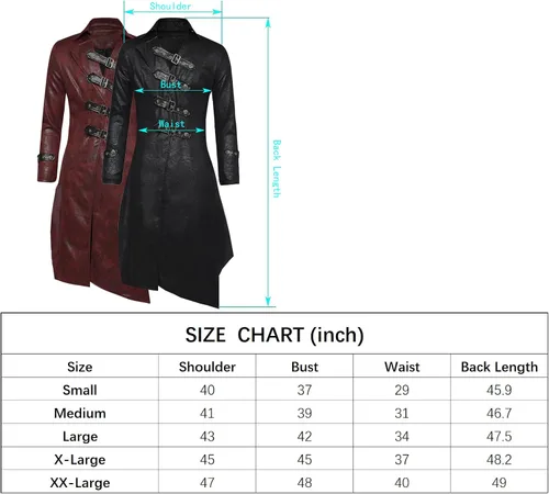Vista 4 de Vnyeelfy Chaqueta de cuero de terciopelo para mujer, estilo gótico, steampunk, gabardina larga