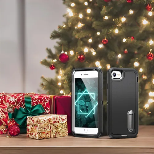 Vista 2 de IDweel Funda para iPhone SE 2020, para iPhone 2022, para iPhone 8/7/6S/6 con soporte, ajuste delgado, protección resistente, a prueba de golpes