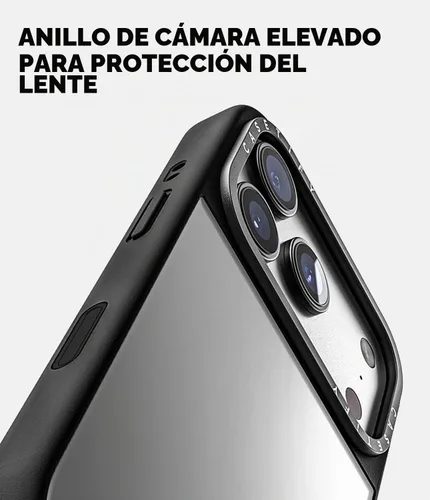 Vista 5 de CASETiFY Funda de espejo para iPhone Air [Reflejante/Compatible con Magsafe / Protección contra caídas de 4.9 pies de grado militar 1X] - Negro