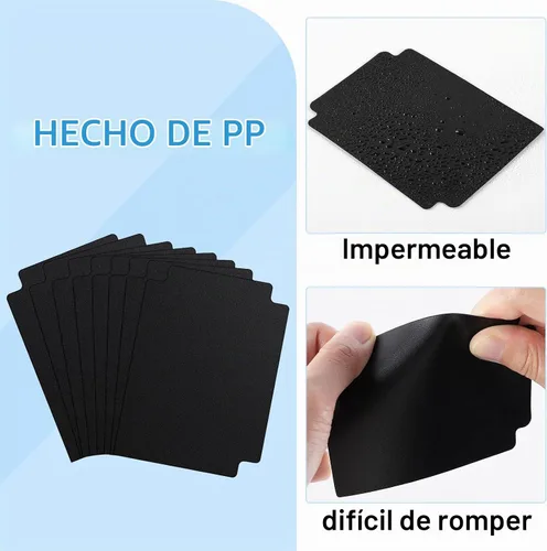 Vista 3 de 60 piezas de separadores para tarjetas de juego negros, separadores de cartas para juegos de mesa TCG, organizador de almacenamiento para reunión