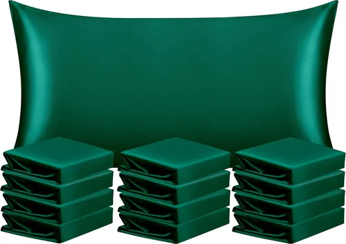 Vista 45 de NTBAY Paquete de 2 fundas de almohada estándar de satén para cabello y piel, lujosas y sedosas fundas de almohada con cierre de sobre, 20 x 26