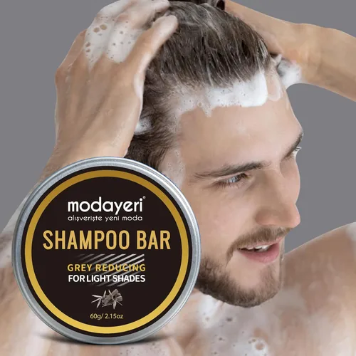 Vista 6 de Grey Hair Restoring Solid Shampoo Bar - Carbón de bambú Tratamiento especial para oscurecer naturalmente el cabello gris y blanco, 2.15 onzas