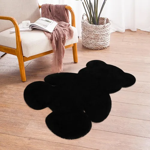 Vista 4 de Alfombra de pelo de oveja sintética de 2 pies, suave y esponjosa, bonita alfombra de felpa para guardería, habitación de niños y niñas, decoración
