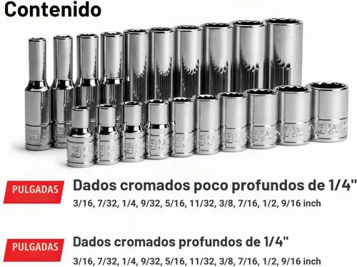 Vista 6 de Capri Tools Juego de llaves de impacto de 1/4 pulg. de 12 puntas, SAE, de 3/16 a 9/16 pulg., SAE, 20 piezas