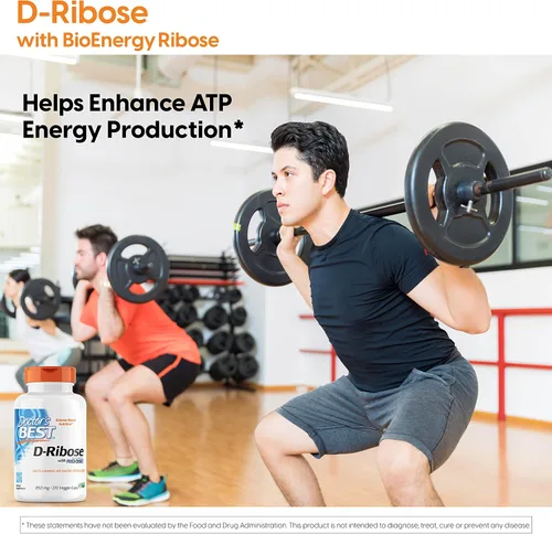 Vista 4 de Doctor's Best Suplemento D Ribosa para hombres y mujeres - Cápsulas de D-Ribosa, apoya la producción de energía ATP, 4250 mg por porción de 5