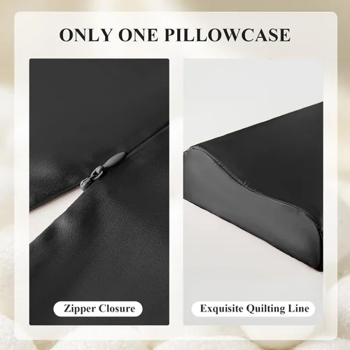 Vista 4 de THXSILK 19 Momme 1 funda de almohada de seda de morera 100% natural para contorno cervical, funda de almohada de látex cervical lavable