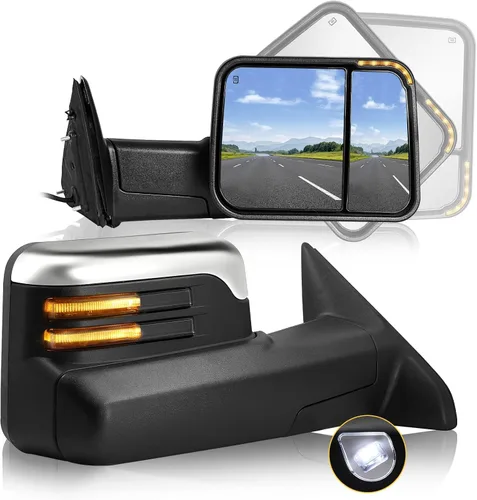 Vista 10 de Sanooer - Espejos de remolque para Dodge Ram 1500 2009-2018 2010-2018 2500 3500 par Negro