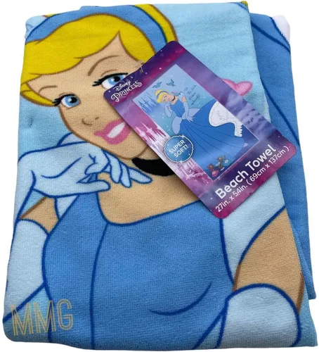 Vista 2 de Disney Cinderella Towel - Toalla de playa de Cenicienta de princesa, Back Before Midnight Cenicienta, 27 x 54 pulgadas