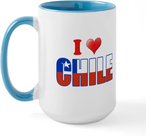 Vista 29 de CafePress Taza de café de cerámica extra grande de 15 oz (15.0 fl oz) con bandera de Chile