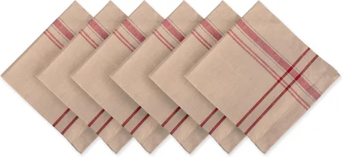 Vista 21 de DII - Servilletas para mesa estilo rústico, colección con rayas estilo francés, 20 x 20 pulgadas, color azul cambray, 6