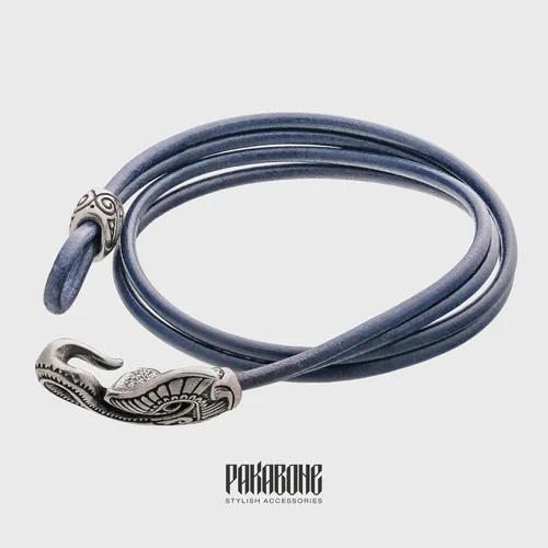 Vista 2 de Pulsera maorí con pulsera de océano de manta rayo con peces de patín para hombres y mujeres, él, joyería tribal náutica polinesia