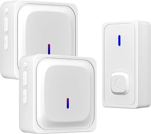 Vista 13 de BN-LINK Timbre inalámbrico, timbre de puerta impermeable, fácil instalación, rango de 1000 pies, volumen ajustable y 58 campanillas, flash LED, Negro
