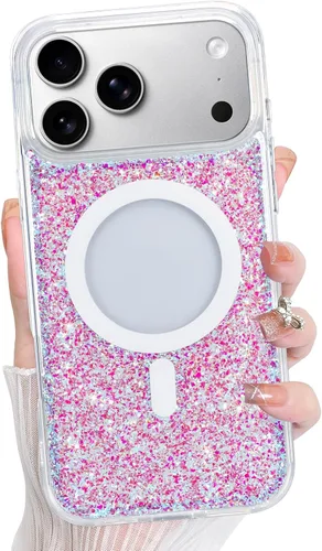 Vista 33 de Bonoma - Funda para iPhone 17 Pro Max 2025 con cristales brillantes, purpurina brillante