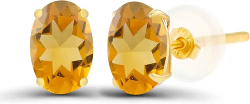 Vista 34 de Aretes ovalados de plata de ley 925 maciza chapados en oro de 0.236 x 0.157 pulgadas con piedra natal genuina para mujer Aretes de tuerca Amatista