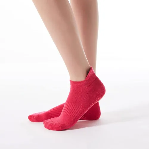 Vista 32 de Calcetines de yoga con dedos de pilates con empuñaduras para mujer, antideslizantes, acolchados, florales, calcetines tobilleros para baile de ballet