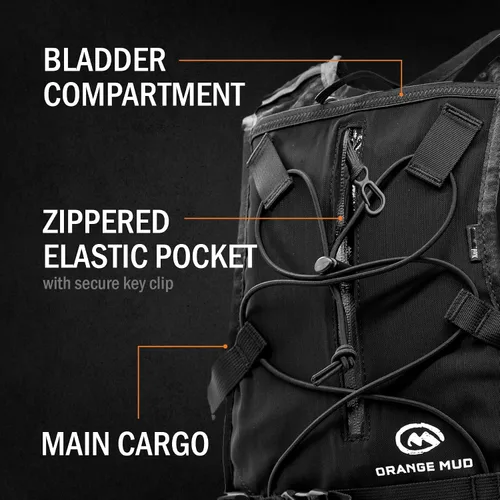 Vista 4 de Orange Mud Endurance Pack V3.0 Chaleco para Correr – Mochila de Hidratación de 2L para Trail Running, Senderismo y Ciclismo – Malla Ligera