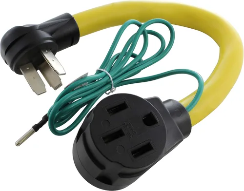 Vista 6 de AC WORKS Adaptador RV/EV 14-50R de 50 amperios (salida de secadora de 3 clavijas 30A a 50A RV/EV)
