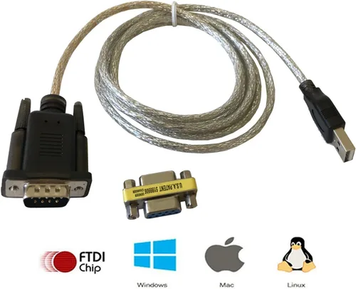 Vista 2 de AYA 5 pies (5 pies) USB 2.0 a serie (9 pines) DB-9 RS-232 con cable adaptador hembra FTDI FT232R para Win/Mac/Linux/Android