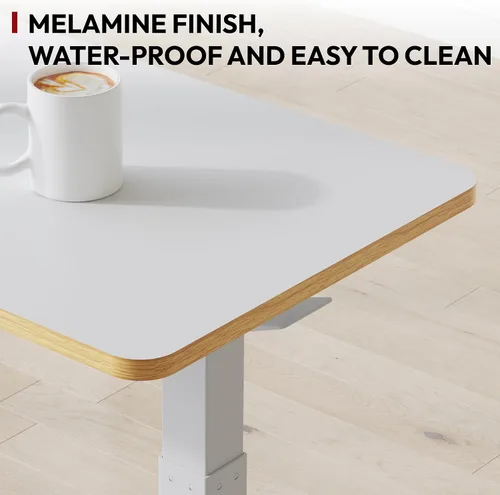 Vista 7 de SANODESK Escritorio móvil de pie con ruedas ocultas, escritorio neumático para laptop, carrito de computadora con ruedas móviles, altura ajustable
