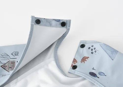 Vista 4 de Baberos impermeables para bebés, babero de alimentación con recogedor de alimentos, fácil de limpiar y lavable