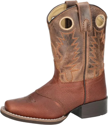 Vista 3 de Smoky Mountain Luke - Botas vaqueras con punta cuadrada para niños, color marrón, 1.5M