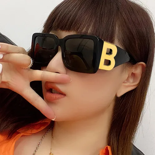 Vista 2 de QYVEWY 3 pares de lentes de sol cuadrados de gran tamaño para mujeres y hombres, de moda, con montura B gruesa, con protección UV400