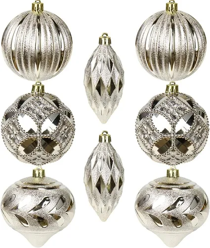 Vista 23 de 30 piezas de adornos de bola de árbol de Navidad irrompibles negros para decoración navideña