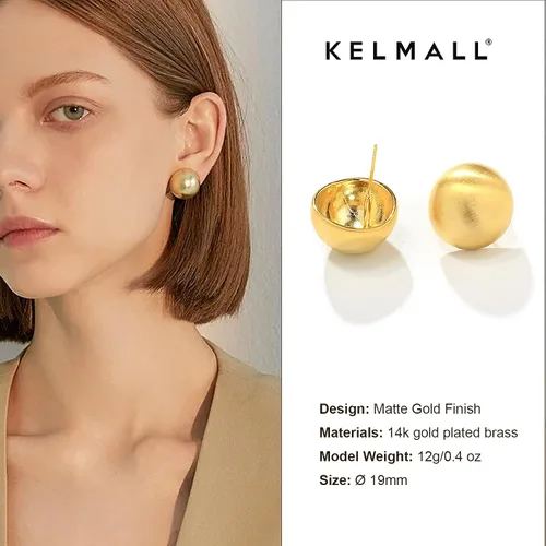 Vista 59 de KELMALL Aretes tipo argolla de oro de 14 quilates para mujer, hipoalergénicos, gruesos, redondos, no se deslustra, para orejas sensibles