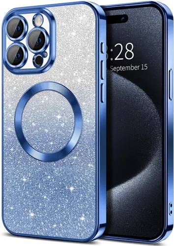 Vista 70 de Hython Funda para iPhone 11 Transparente Magnética con Purpurina [Compatible con MagSafe] Protector Completo de Lente de Cámara Delgado Degradado