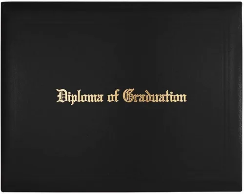 Vista 2 de GradClassical Cubierta de diploma impresa 8.5 "x 11" Soporte de certificado liso (negro)