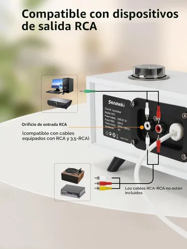 Vista 6 de Altavoces de computadora, barra de sonido de computadora de 10 W, altavoces de PC alimentados por USB, Bluetooth 5.0 y altavoces de entrada RCA