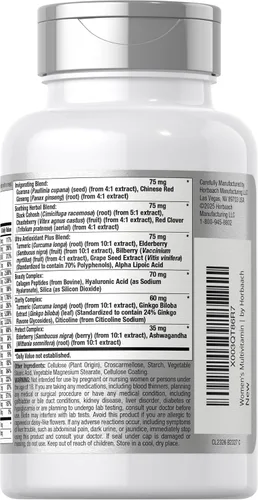 Vista 3 de Horbäach Multivitamínico 50 Plus para mujer 60 cápsulas recubiertas Fórmula avanzada de vitaminas Suplemento sin OMG y sin gluten