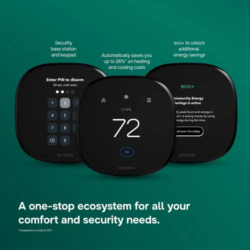 Vista 10 de ecobee Termostato inteligente mejorado, termostato Wifi programable