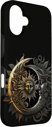 Vista 3 de Moon And Sun Celestial Yin And Yang Leaves Case for iPhone 16