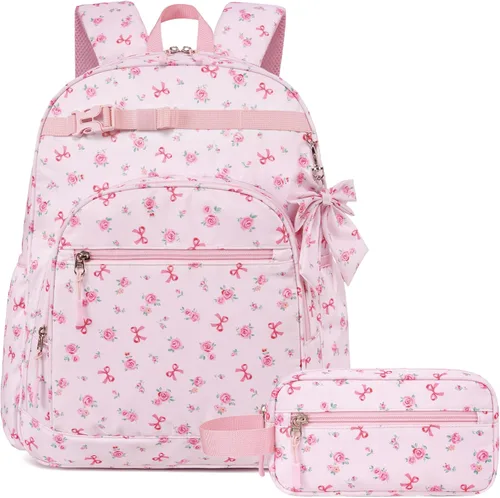 Vista 13 de Mochila para niñas para la escuela, mochila para niños preescolar, jardín de infantes, bolsa de libros primaria, 14.2"x4.5"x10.2", Mochila infantil