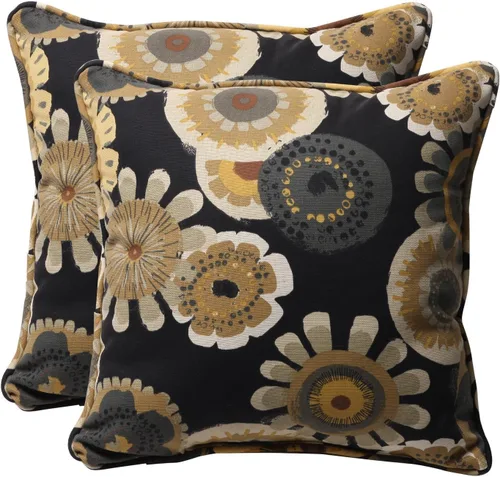 Vista 15 de Pillow Perfect Almohada decorativa floral para interiores y exteriores, relleno de felpa, resistente a la intemperie y a la decoloración, lumbar