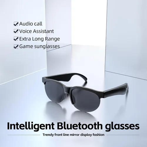 Vista 3 de Gafas inteligentes Bluetooth con auriculares de oreja abierta 5.3 Bluetooth, asistente de voz equipado con lentes de filtrado UV, ideal para correr