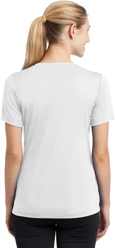 Vista 3 de Sport-Tek Camiseta de manga larga con cuello en V PosiCharge Competitor, True Navy