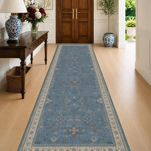 Vista 48 de Hazo Haus – Alfombra pequeña para entrada, cocina o baño, antideslizante con base de goma, resistente a las manchas y a la decoloración, diseño