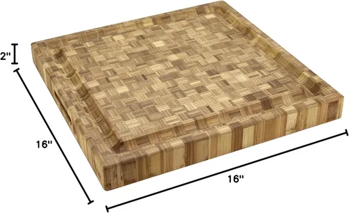 Vista 6 de Totally Bamboo Pro Board - Tabla de cortar y tallar de bambú, 16" x 16" x 2