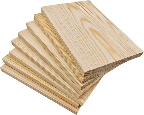 Vista 25 de 4 tableros rectangulares de madera sin terminar para manualidades, bloques de madera de corte en blanco de 8 x 6 x 0.8 pulgadas para tallar madera