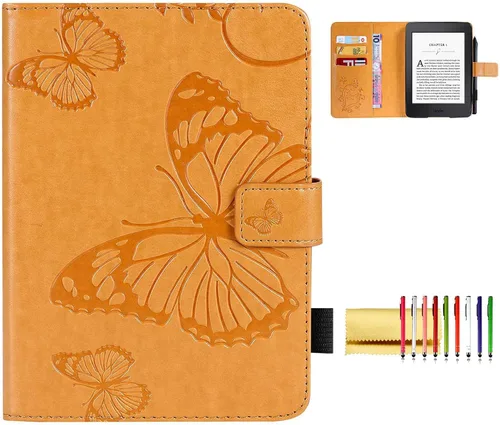 Vista 14 de Funda tipo libro para Kindle Paperwhite de 10ª/7ª/6ª/5ª generación, funda protectora ligera con ranuras para tarjetas, encendido automático