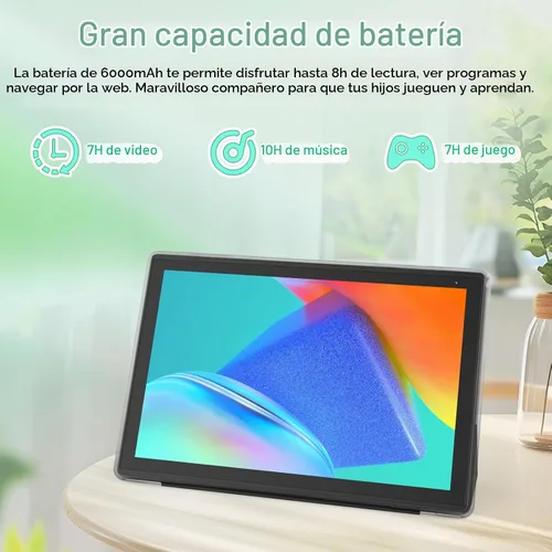 Vista 7 de Tablet Android 15 de 10 pulgadas, Tabletas 2 en 1 con Funda para Teclado Ratón Lápiz Óptico, 6GB RAM 32GB ROM 1TB Expandible, Procesador Quad Core