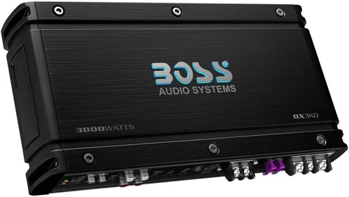 Vista 5 de BOSS Audio Systems OX1.5KM serie Onyx amplificador para subwoofer de auto, clase A/B, 2/4 ohmios, entradas de bajo y alto nivel, cruce variable