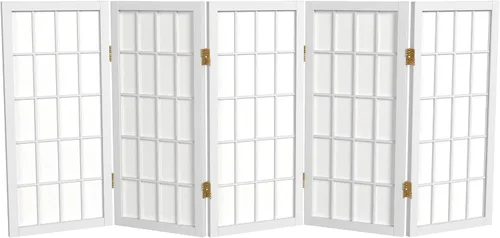 Vista 10 de Biombo portátil simple de 2 pies Biombo diseño Shoji, clásico diseño japonés 4 anchuras, 6 colores, Madera, Negro